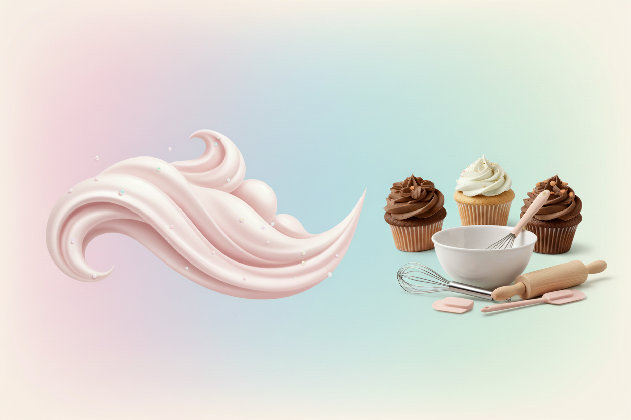 Baking Collection Banner with Chocolate and Sweet Cream