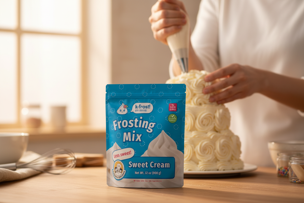 K-Frost Sweet Cream in Use - Piping Frosting Action Shot